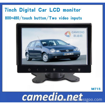 2 AV Input 7inch Stand Alone Car TFT LCD Monitor with Touch Key &Digital Screen 800*480